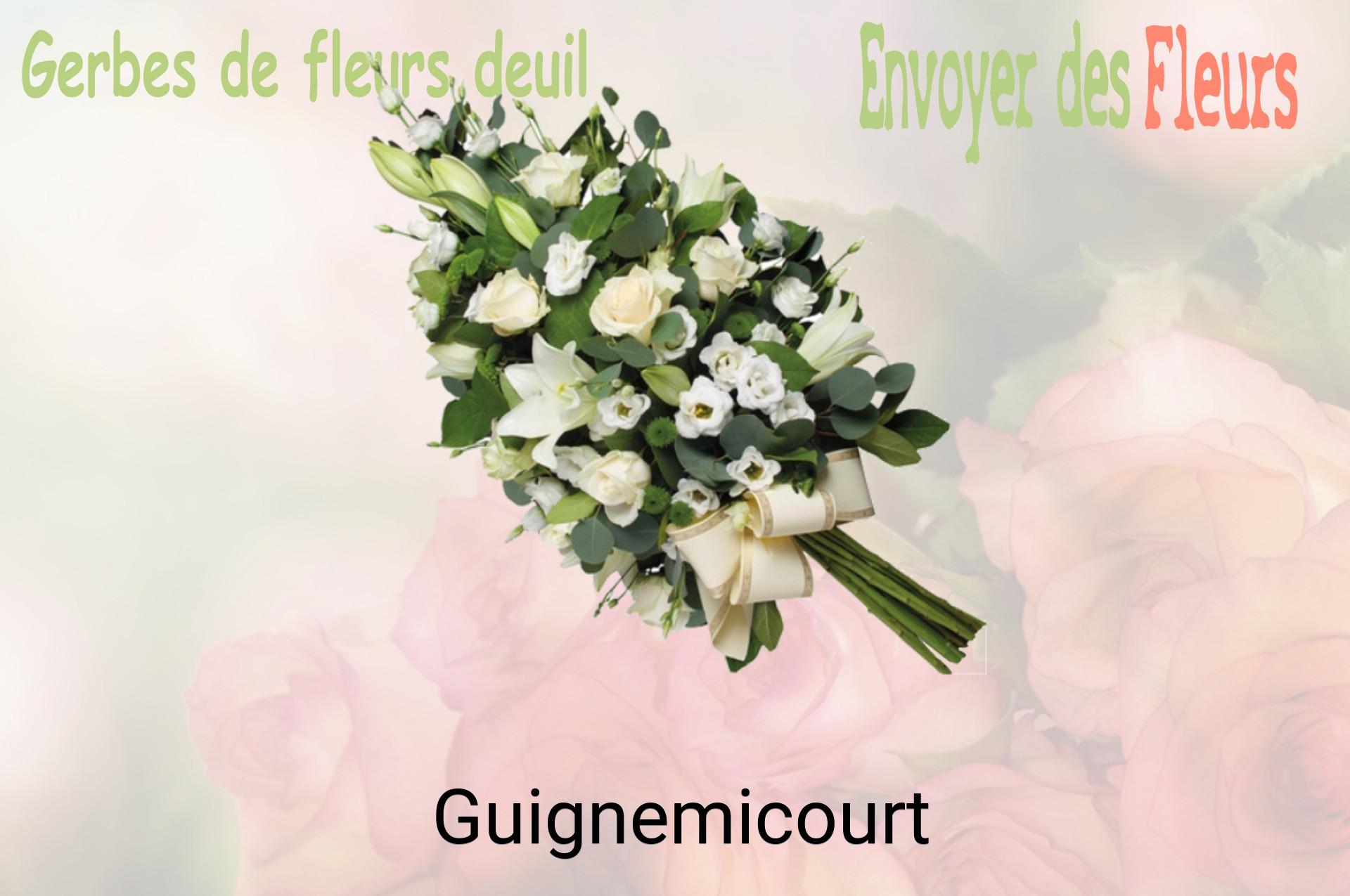 Gerbe de fleurs de deuil livrée à Guignemicourt